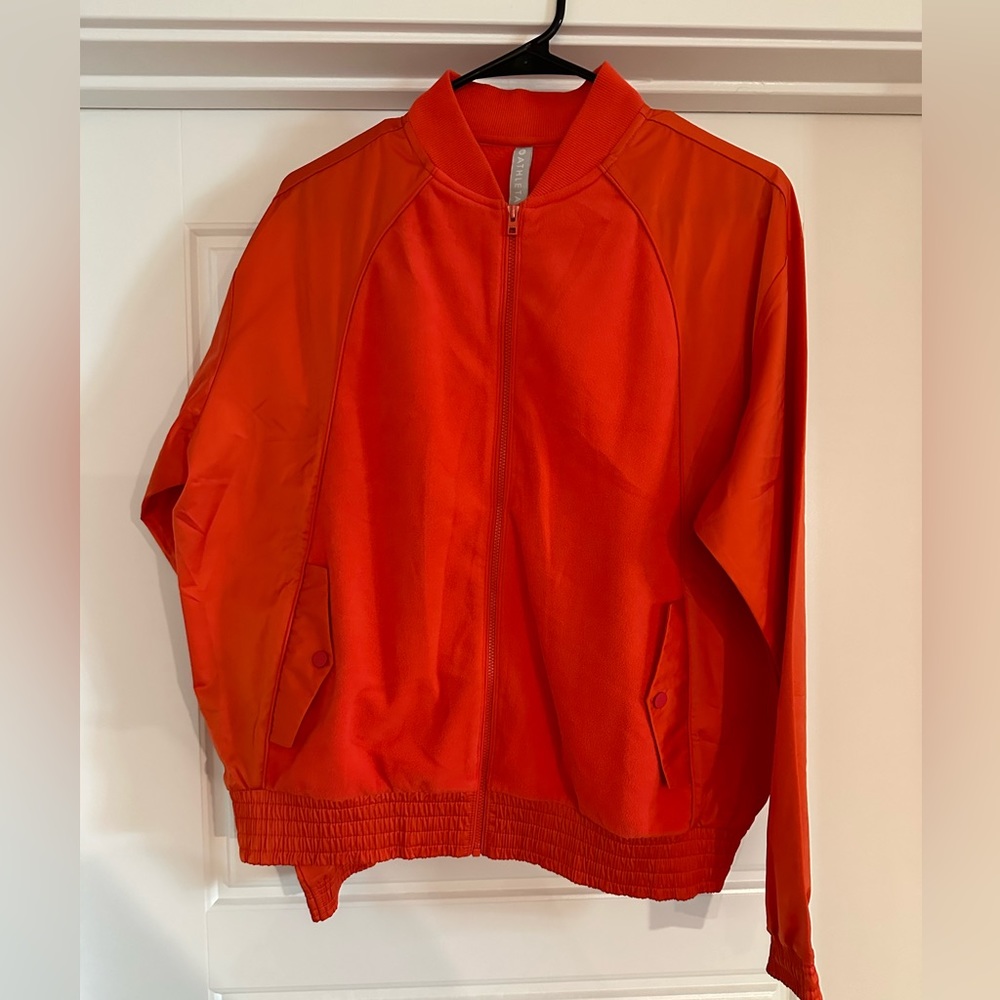 Athleta orange bomber style jacket